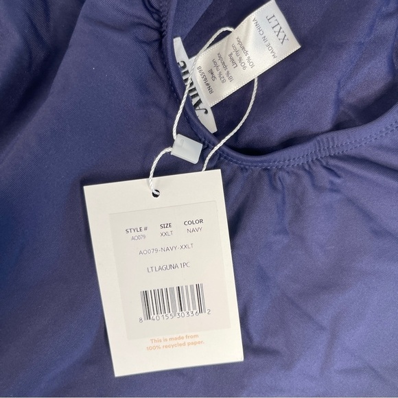 Andie Swimwear Laguna One Piece Swimsuit Navy XXL Long Torso - Picture 7 of 10